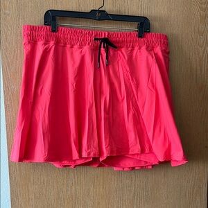 Pink Skort with Flowy Fabric and Elastic Waistband